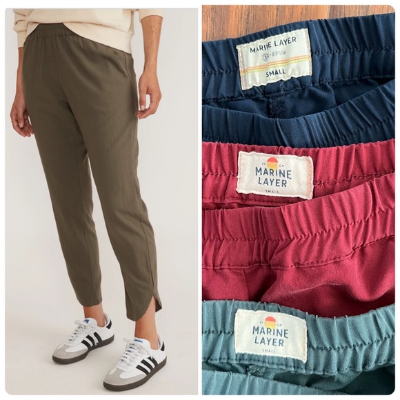 Marine Layer Pants - Marine Layer Allison Trouser lot burgundy teal navy blue Small
